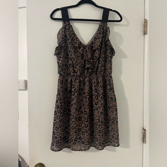 Peppermint brand Leopard Print Sleeveless Dress size L (D-313) - Picture 1 of 12